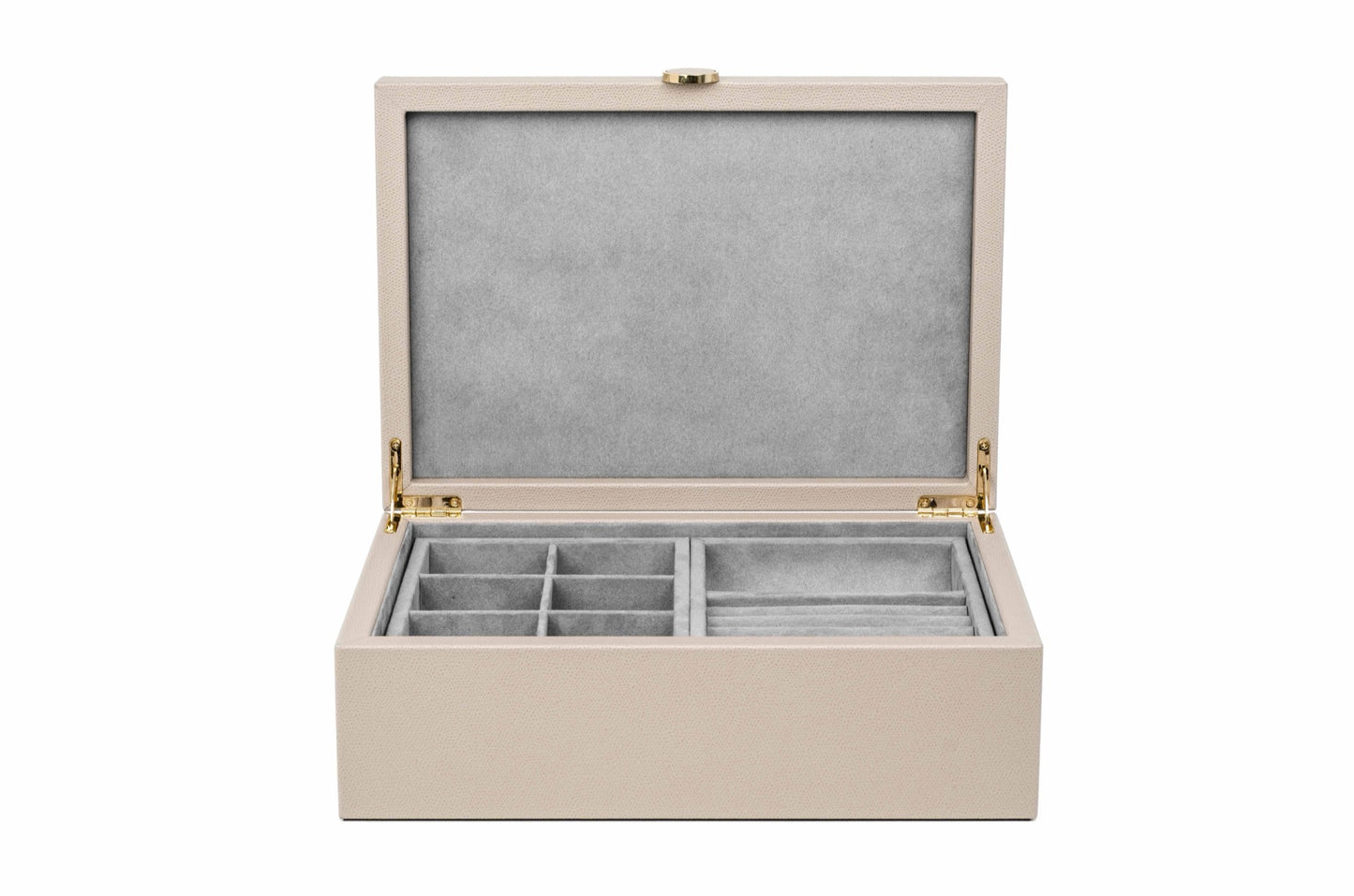 Prestige Leather-Covered Wood Jewellery Box with Suede Lining