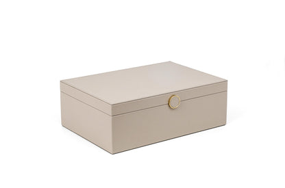 Prestige Leather-Covered Wood Jewellery Box with Suede Lining