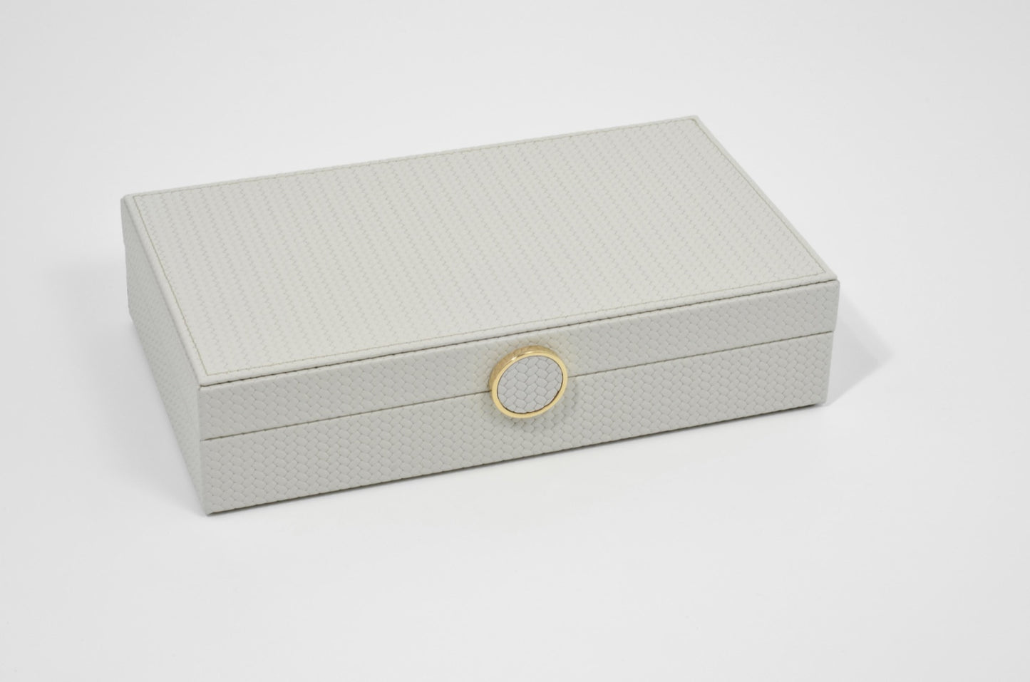 Prestige Leather-Covered Wood Jewellery Box with Suede Lining