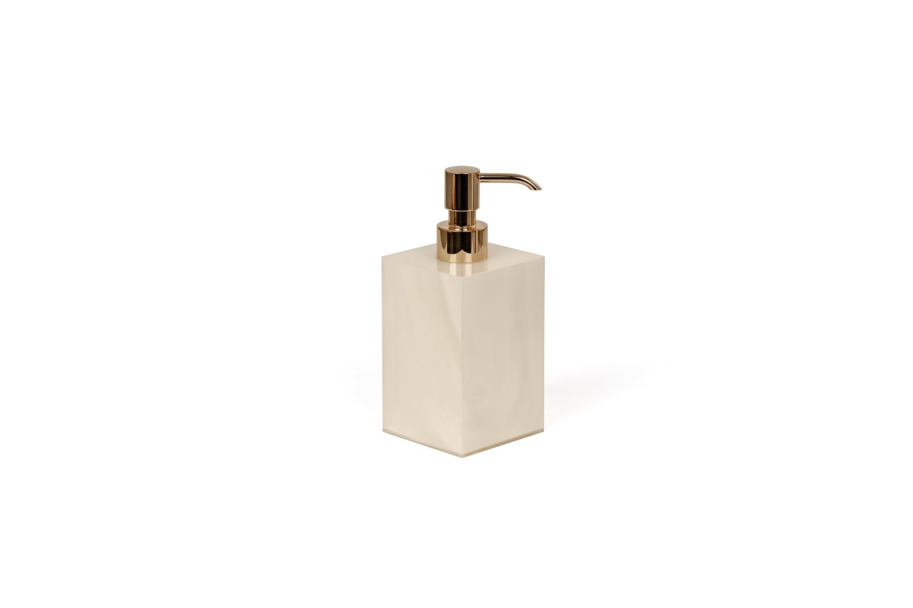 Pinetti Bea soap dispenser | Part of the Bea bathroom set | Made in resin, available in cream, taupe, coffee, and light grey | Chrome or gold finish | A luxurious addition to any elegant bathroom | Bathroom accessories | 2Jour Concierge, your luxury lifestyle shop