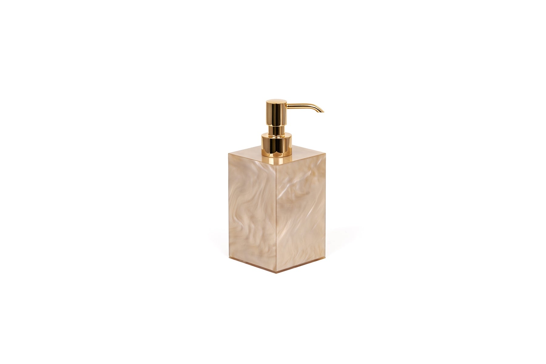 Pinetti Bea soap dispenser | Part of the Bea bathroom set | Made in resin, available in cream, taupe, coffee, and light grey | Chrome or gold finish | A luxurious addition to any elegant bathroom | Bathroom accessories | 2Jour Concierge, your luxury lifestyle shop