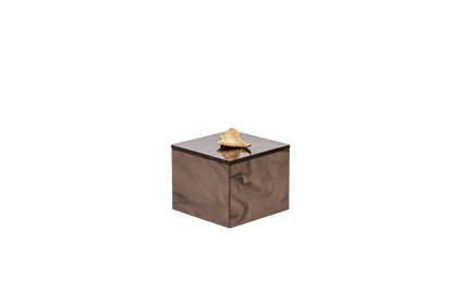 Pinetti Bea square box | Part of the Bea bathroom set | Made in resin, available in cream, taupe, coffee, and light grey | Chrome or gold finish | A stylish storage solution for small bathroom essentials | Bathroom storage | 2Jour Concierge, your luxury lifestyle shop