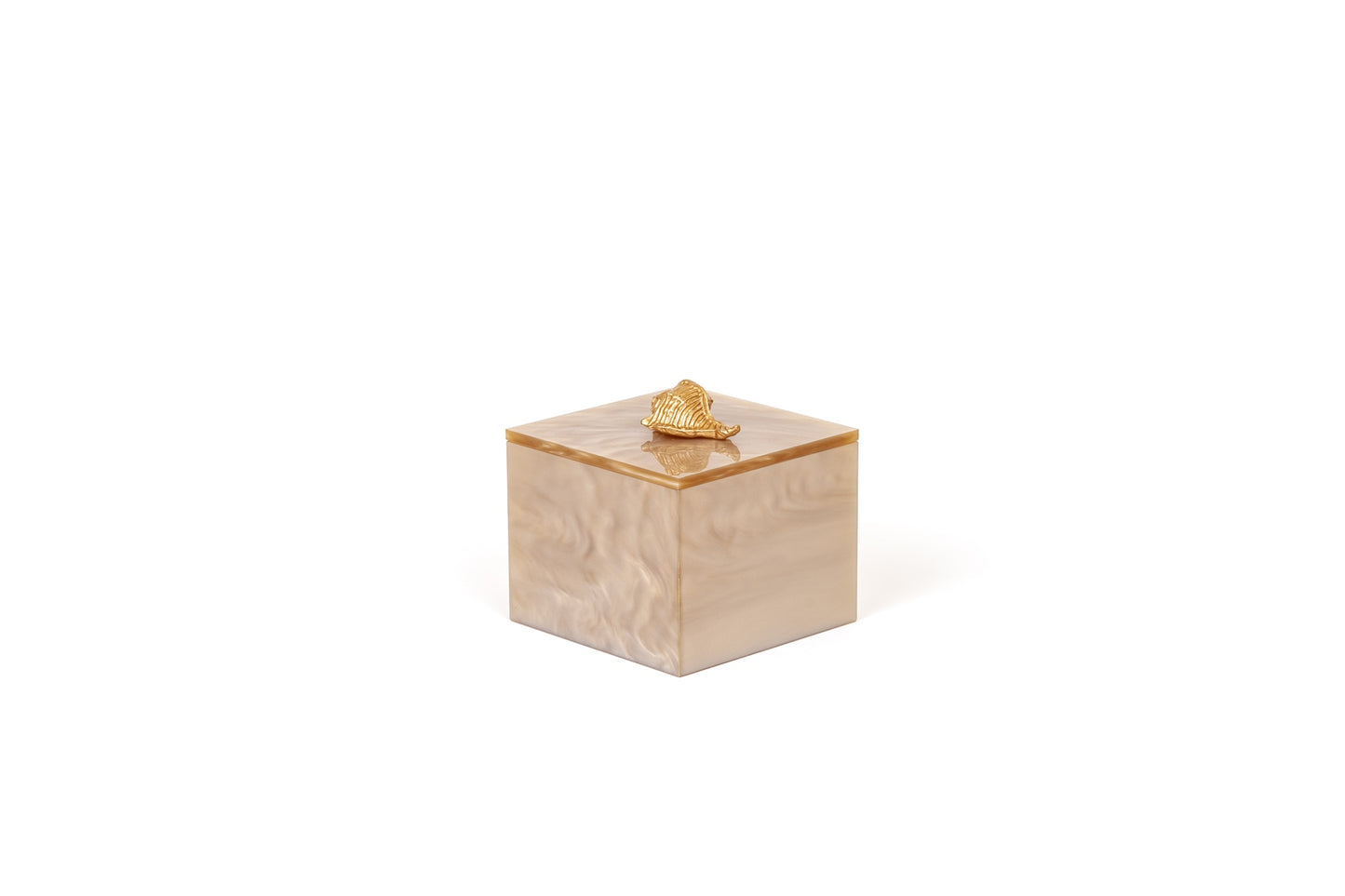 Pinetti Bea square box | Part of the Bea bathroom set | Made in resin, available in cream, taupe, coffee, and light grey | Chrome or gold finish | A stylish storage solution for small bathroom essentials | Bathroom storage | 2Jour Concierge, your luxury lifestyle shop