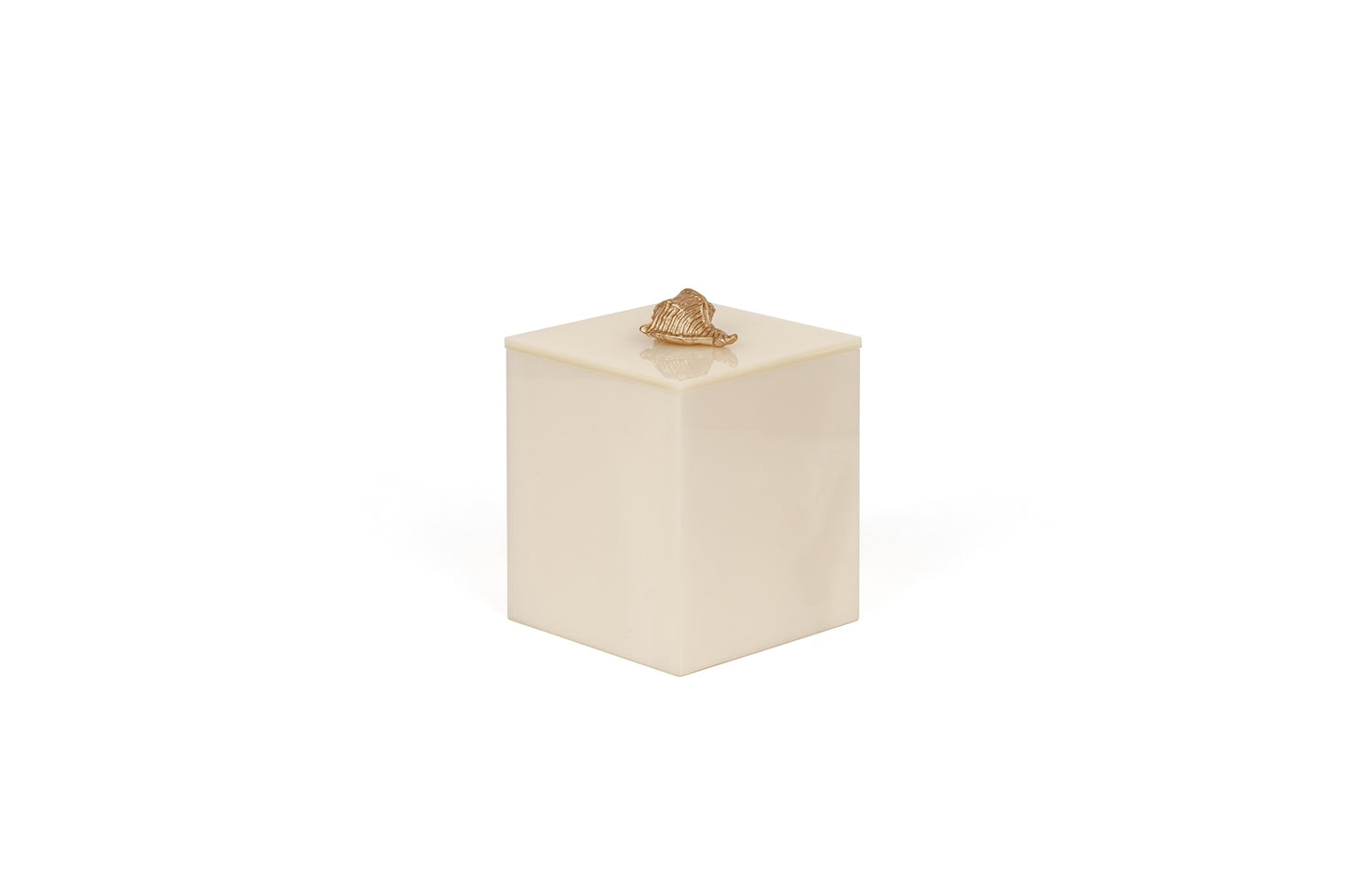 Pinetti Bea square box | Part of the Bea bathroom set | Made in resin, available in cream, taupe, coffee, and light grey | Chrome or gold finish | A stylish storage solution for small bathroom essentials | Bathroom storage | 2Jour Concierge, your luxury lifestyle shop