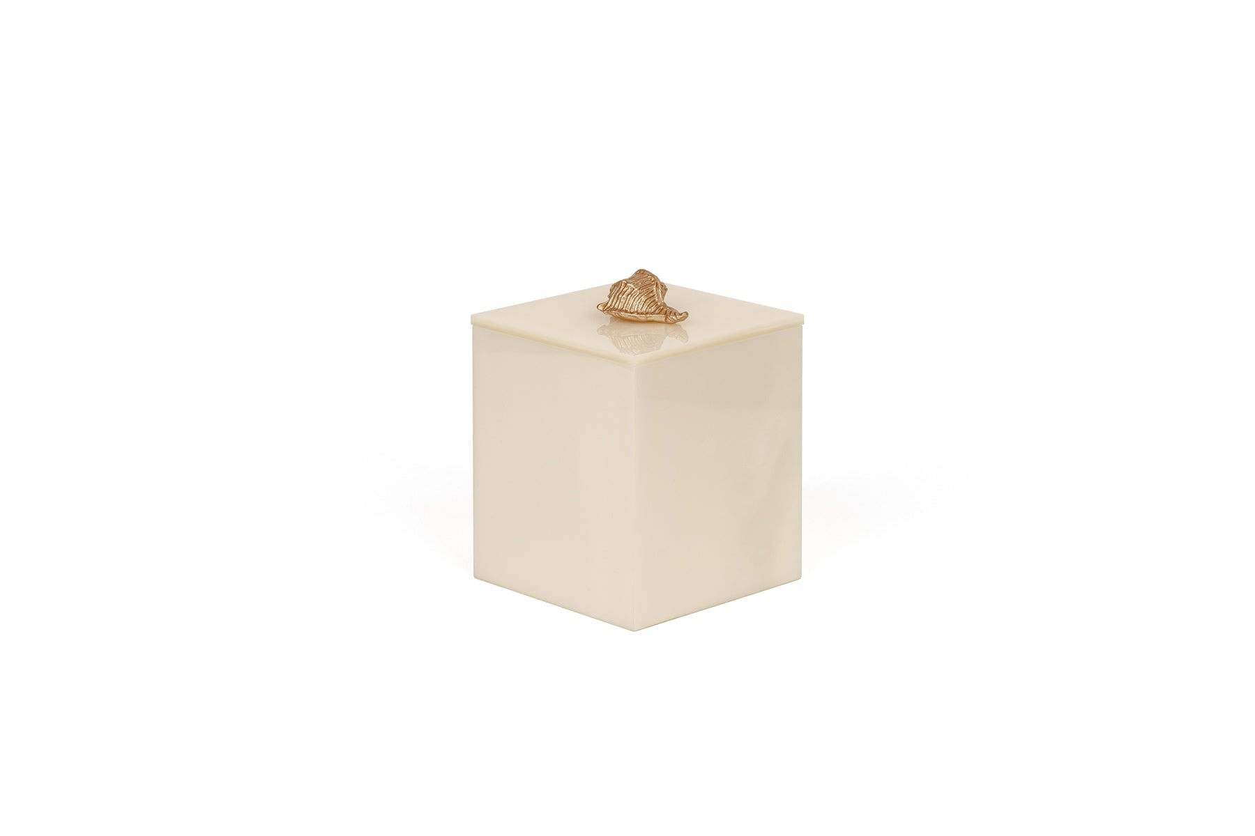 Pinetti Bea square box | Part of the Bea bathroom set | Made in resin, available in cream, taupe, coffee, and light grey | Chrome or gold finish | A stylish storage solution for small bathroom essentials | Bathroom storage | 2Jour Concierge, your luxury lifestyle shop