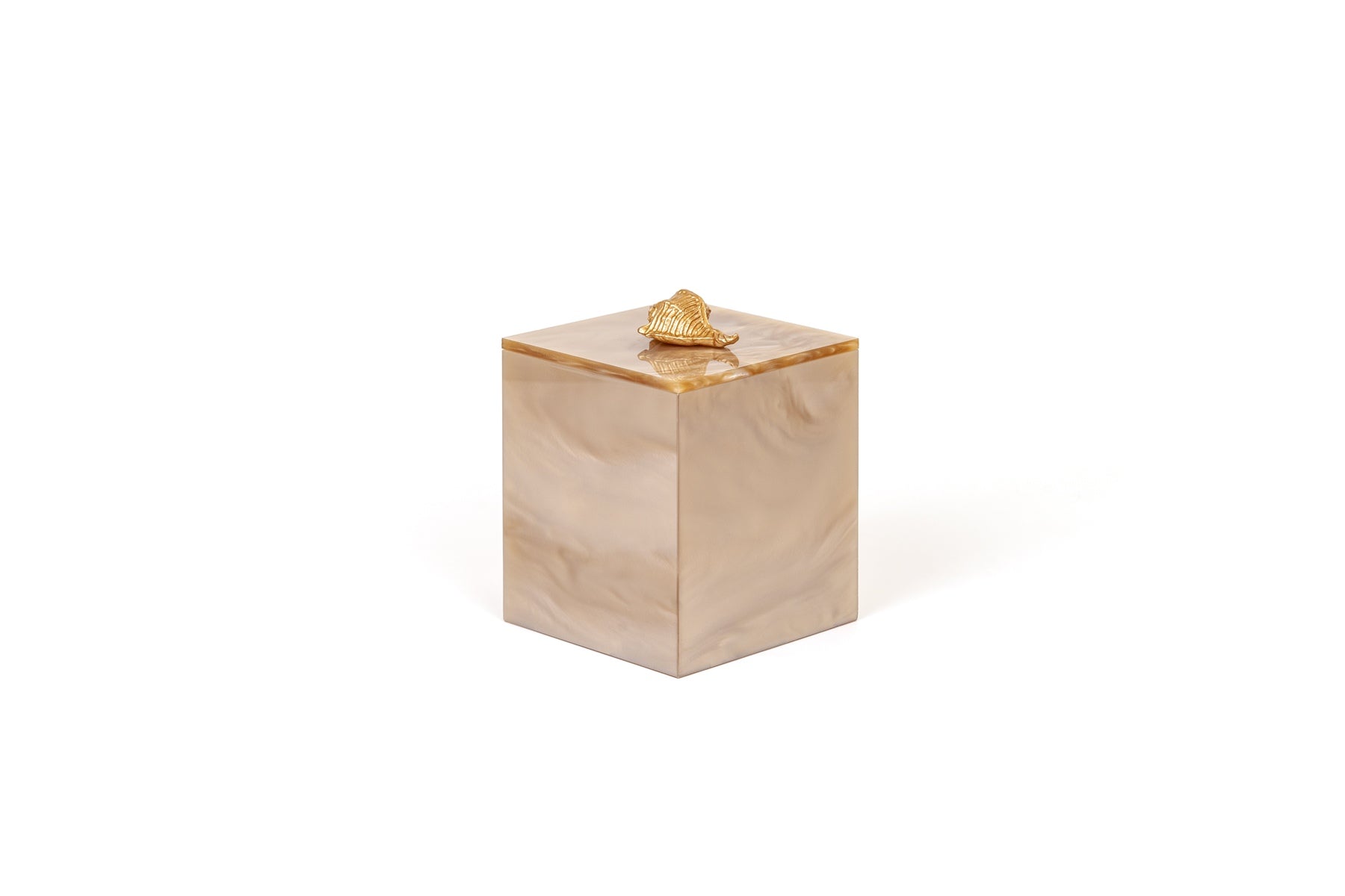 Pinetti Bea square box | Part of the Bea bathroom set | Made in resin, available in cream, taupe, coffee, and light grey | Chrome or gold finish | A stylish storage solution for small bathroom essentials | Bathroom storage | 2Jour Concierge, your luxury lifestyle shop