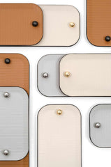 Olimpia Leather-Covered Metal Tray, Rectangular