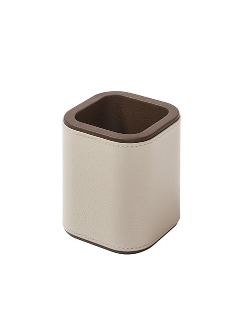 Giobagnara x Poltrona Frau Pen Holder | Leather-Covered Wood Structure | Made in Pelle Frau® Leather | Explore Premium Office Accessories at 2Jour Concierge, #1 luxury high-end gift & lifestyle shop