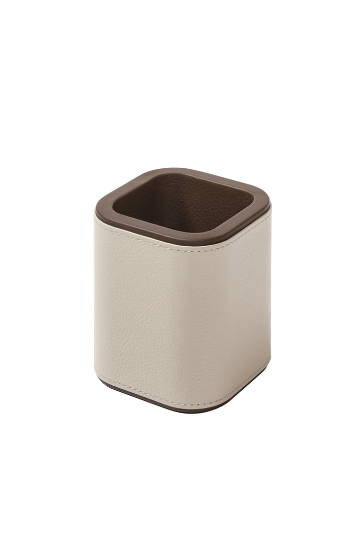 Giobagnara x Poltrona Frau Pen Holder | Leather-Covered Wood Structure | Made in Pelle Frau® Leather | Explore Premium Office Accessories at 2Jour Concierge, #1 luxury high-end gift & lifestyle shop
