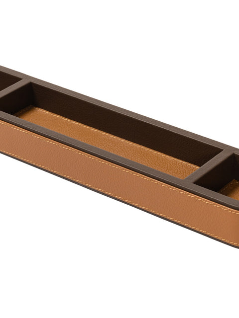 Giobagnara x Poltrona Frau Flat Pen Holder | Leather-Covered Wood Structure | Made in Pelle Frau® Leather | Discover Luxury Office Accessories at 2Jour Concierge, #1 luxury high-end gift & lifestyle shop