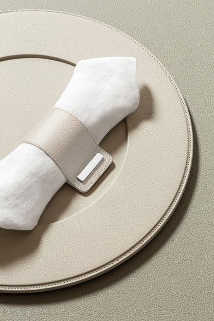 Giobagnara x Poltrona Frau Leather Napkin Ring | All-Leather Structure with Polished Chrome Closing | Elevates Table Decor with Subtle Elegance | Made in Pelle Frau® Leather | Discover Luxury Table Accessories at 2Jour Concierge, #1 luxury high-end gift & lifestyle shop