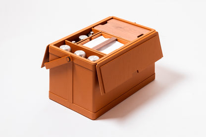 x Poltrona Frau Leather Picnic Trunk: Fully Equipped for Outdoor Dining