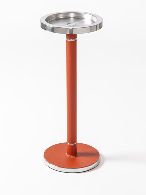 x Poltrona Frau Leather-Covered Steel Champagne Bucket Stand