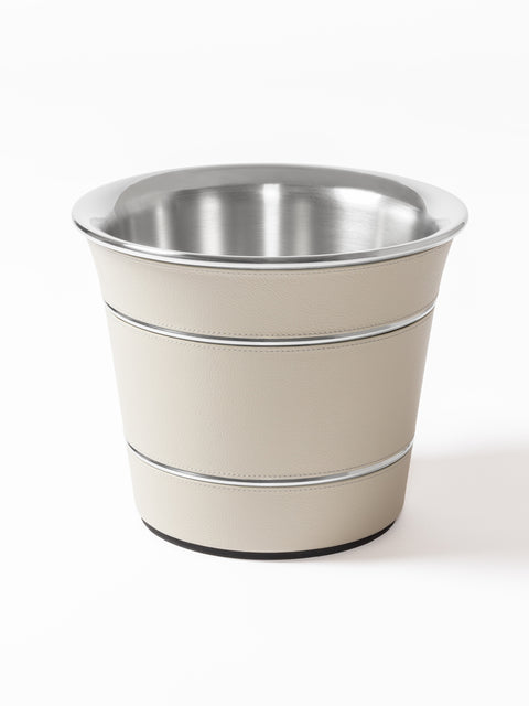 Giobagnara x Poltrona Frau Leather Champagne Bucket | Insulated Double-Chamber Polished Steel Structure | Elegant Leather Detailing | Sturdy and Stylish Design | Made in Pelle Frau® Leather | Elevate Your Champagne Experience at 2Jour Concierge, #1 luxury high-end gift & lifestyle shop