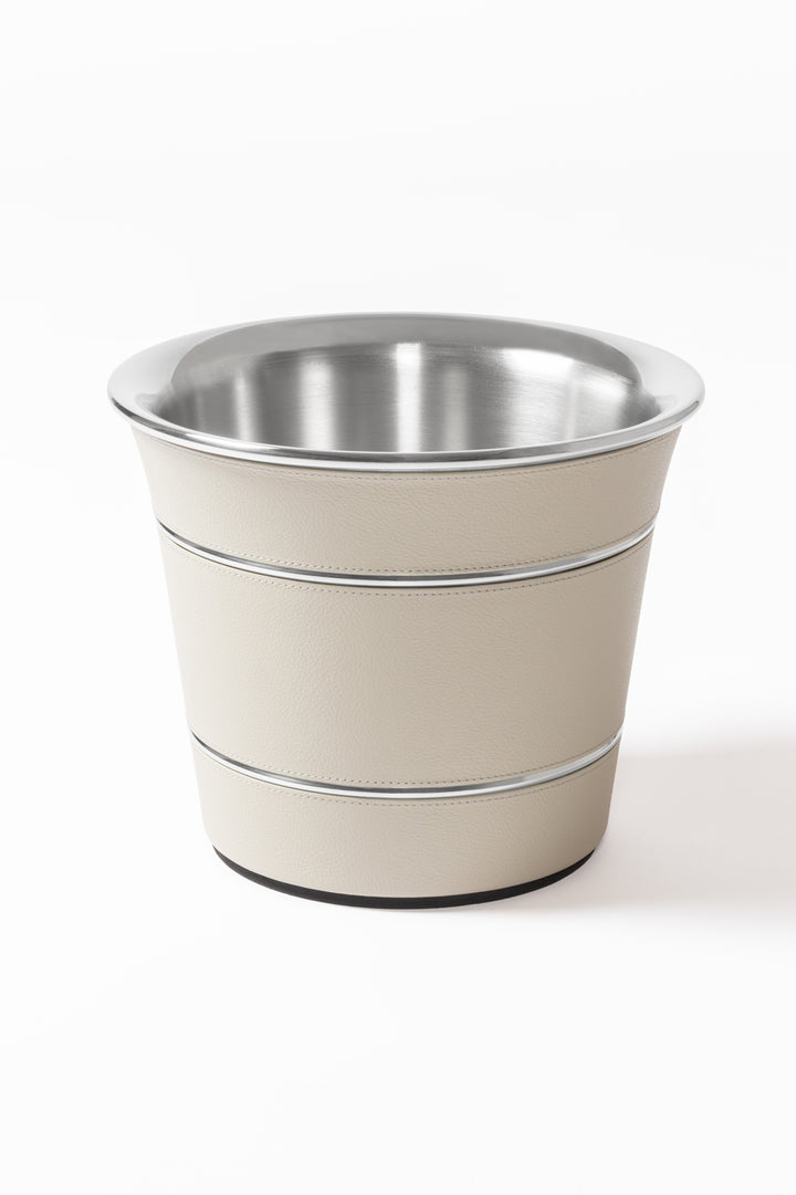 Giobagnara x Poltrona Frau Leather Champagne Bucket | Insulated Double-Chamber Polished Steel Structure | Elegant Leather Detailing | Sturdy and Stylish Design | Made in Pelle Frau® Leather | Elevate Your Champagne Experience at 2Jour Concierge, #1 luxury high-end gift & lifestyle shop