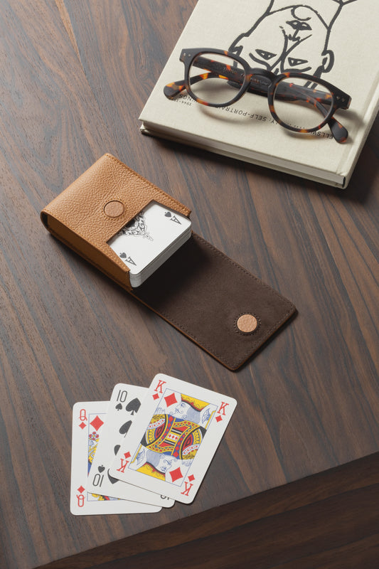 Giobagnara x Poltrona Frau Playing Card Leather Pochette | 2Jour Concierge, #1 luxury high-end gift & lifestyle shop