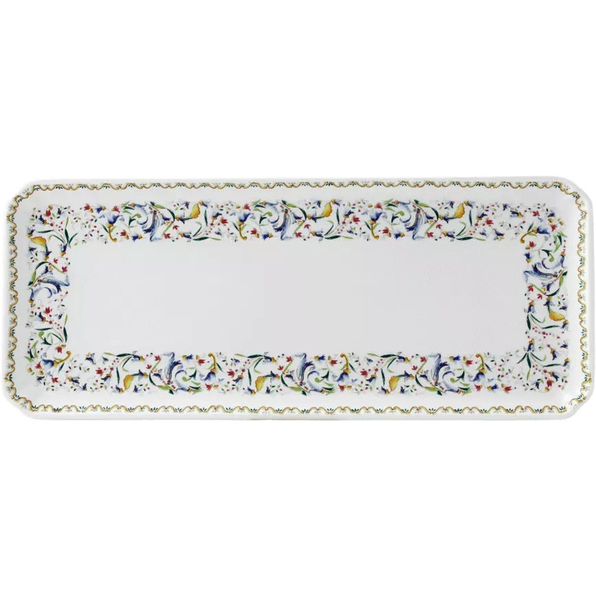 Gien Toscana oblong serving tray | Part of the Toscana collection by Gien | Crafted in fine faïence at the Faïencerie de Gien in the Loire Valley | Made in France | Oblong serving tray with the timeless Toscana motif, perfect for elegant presentations | Tableware & serveware | 2Jour Concierge, your luxury lifestyle shop