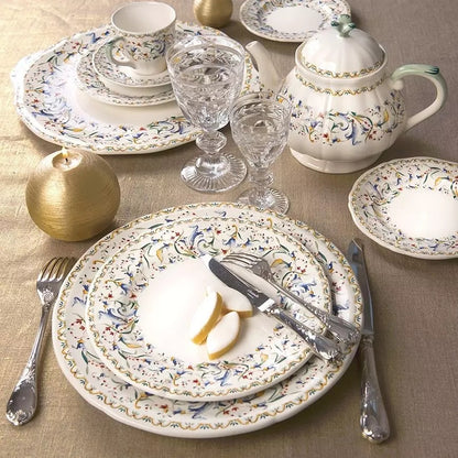 Gien Toscana dinner plates (set of 4) | Part of the Toscana collection by Gien | Crafted in fine faïence at the Faïencerie de Gien in the Loire Valley | Made in France | Dinner plate in classic Toscana motif, combining heritage craftsmanship and timeless design | Tableware & dinnerware | 2Jour Concierge, your luxury lifestyle shop