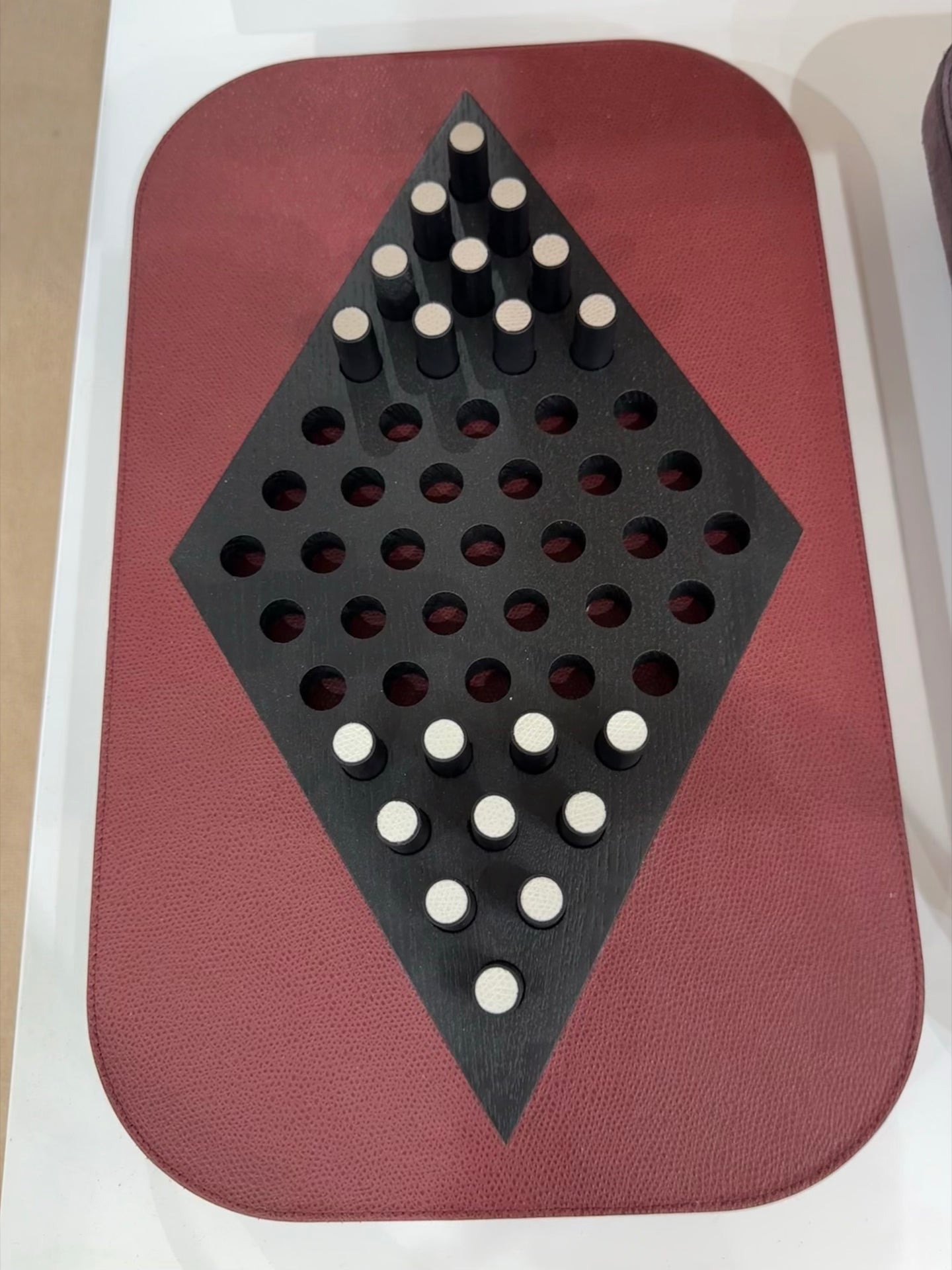 Delos Leather & Wood Chinese Checkers Set