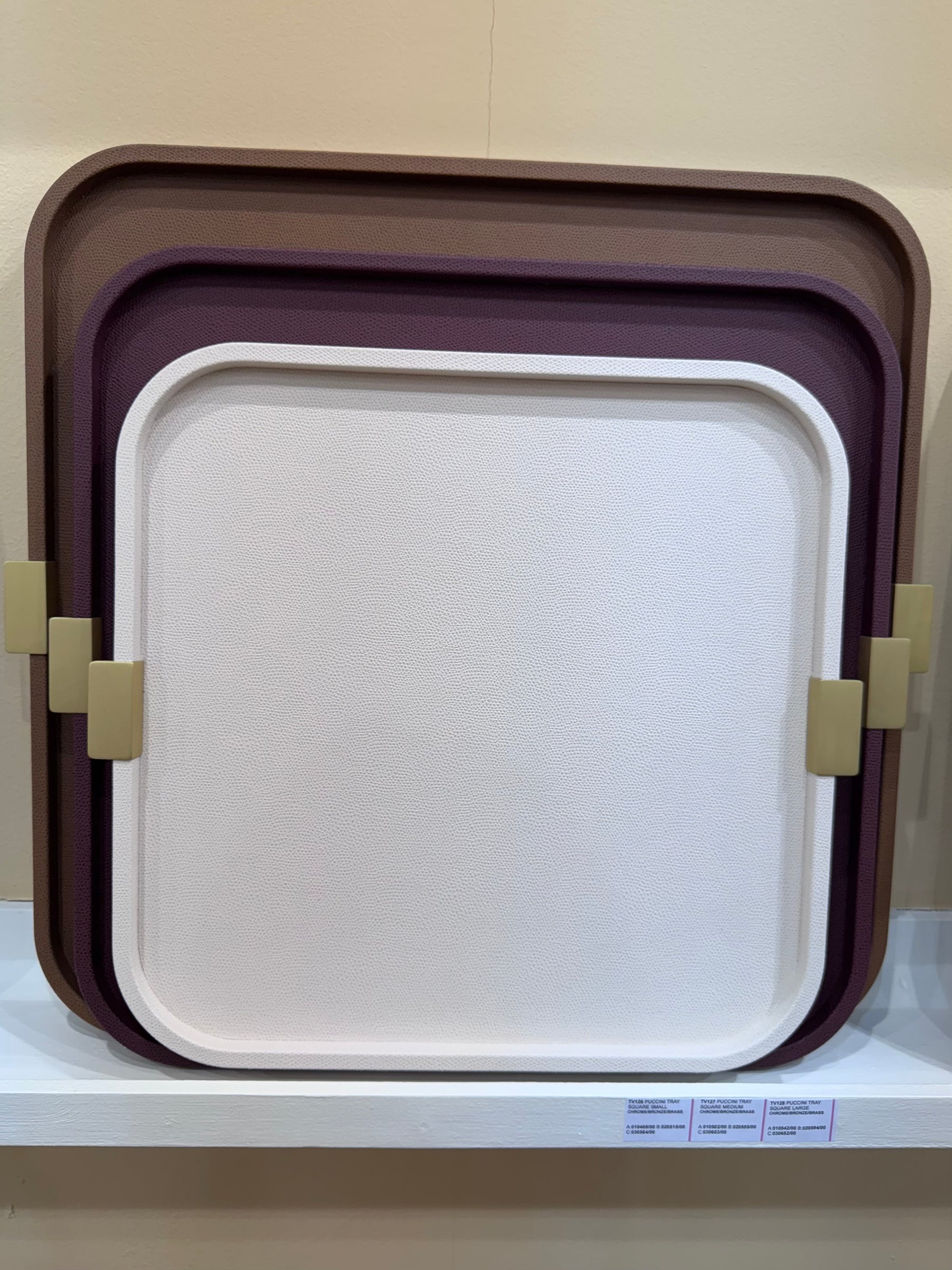 GIOBAGNARA Puccini leather-covered tray - 01