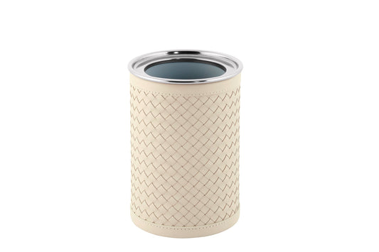 Menfi Handwoven Bottle Cooler by Riviere | Stainless steel thermic structure | Covered with handwoven leather | Barware and Bottle Coolers | 2Jour Concierge, your luxury lifestyle shop