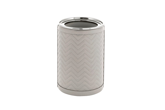 Menfi Herringbone Bottle Cooler by Riviere | Stainless steel thermic structure | Covered with quilted herringbone leather | Barware and Bottle Coolers | 2Jour Concierge, your luxury lifestyle shop