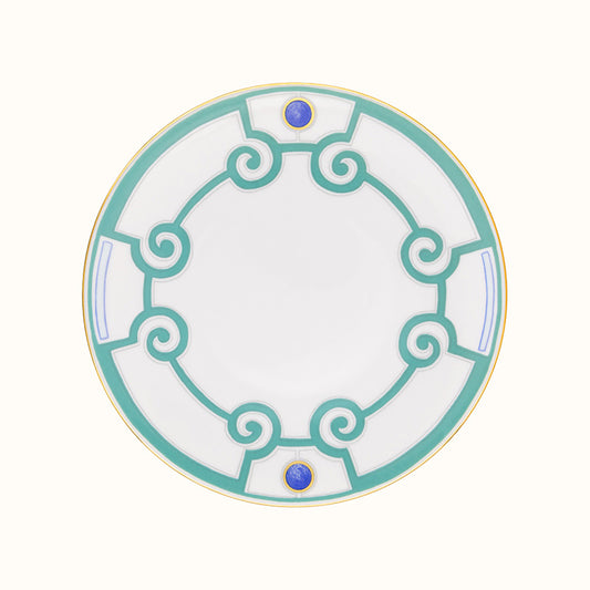 Robert Haviland & C. Parlon Grand Parc | Dinner Plate: Fine Limoges porcelain with turquoise scroll motif and smooth, glazed finish, ideal for elegant formal dining inspired by classical French garden design | Tableware & Serveware / Plates | 2Jour Concierge, your luxury lifestyle shop