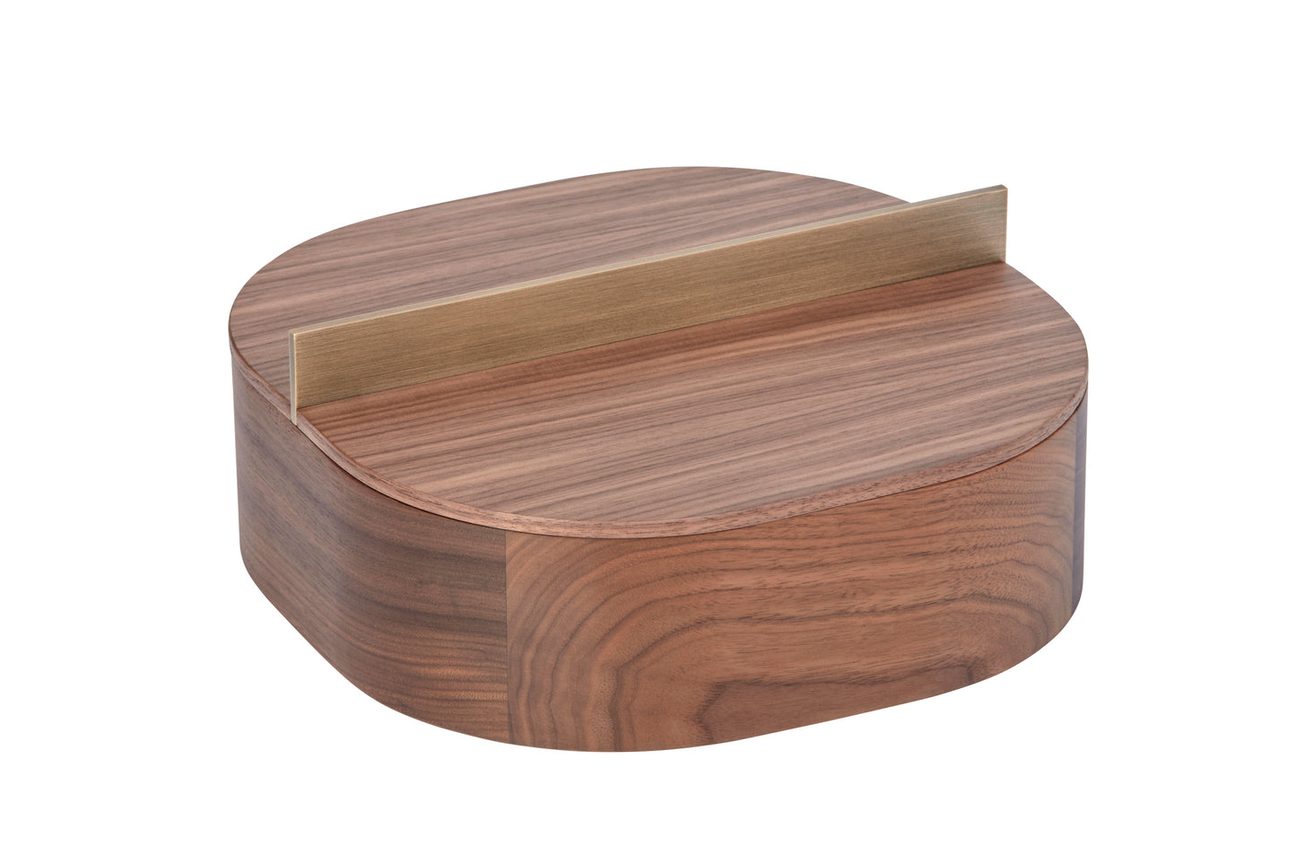 Riviere Dama Square Rounded Wood Box with Brushed Metal Handles | Wood Structure Available in Two Finishes | Brushed Metal Handle Options: Brushed Nickel or Antique Brass | Discover Luxury Wood Boxes at 2Jour Concierge, #1 luxury high-end gift & lifestyle shop