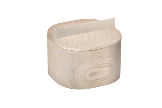 Riviere Dama Square Rounded Wood Box with Brushed Metal Handles | Wood Structure Available in Two Finishes | Brushed Metal Handle Options: Brushed Nickel or Antique Brass | Discover Luxury Wood Boxes at 2Jour Concierge, #1 luxury high-end gift & lifestyle shop