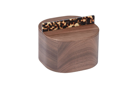 Riviere Dama Tortoise Square Rounded Box | Luxury Home Accessories, Elegant Decorative Boxes & Gift Items | 2Jour Concierge, #1 luxury high-end gift & lifestyle shop. Wood structure available in two finishes with tortoise shell acetate handles.