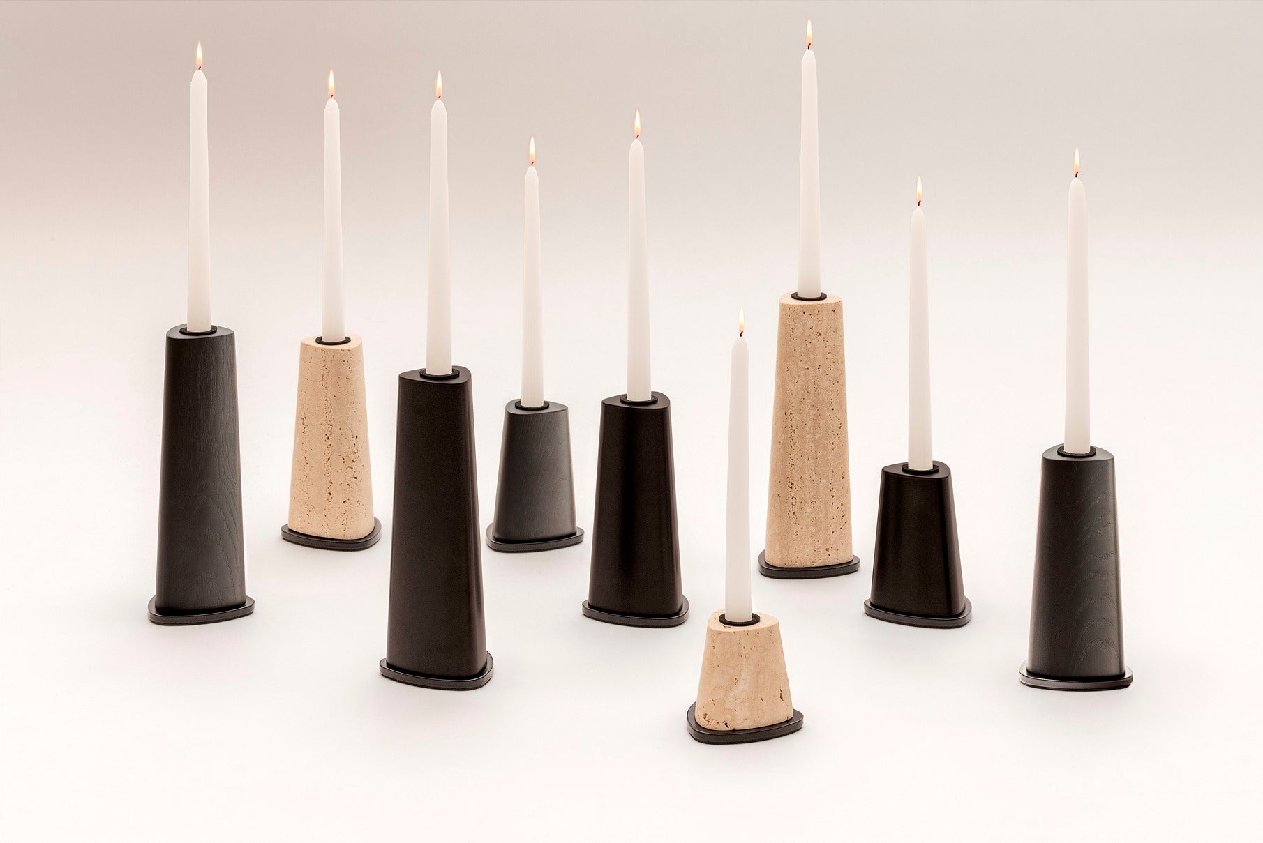 Giobagnara x Glenn Sestig Rockwell candle holder – wood | Sophisticated candle holder crafted from wood in dark walnut or wenge finishes | Features a brushed bronze or brushed brass metal base | A sleek design merging natural warmth and refined structure | Available in mini, small, medium, and large sizes | Home decor & candle holders | 2Jour Concierge, your luxury lifestyle shop