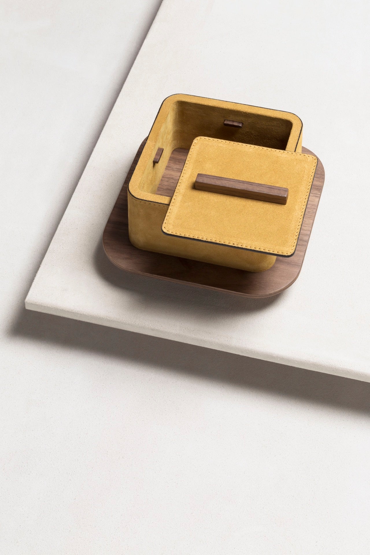 Giobagnara × Glenn Sestig | Lloyd Rectangular Boxes: Leather-covered wood structure with walnut or wenge finish | Décor / Trinket Boxes | 2Jour Concierge, your luxury lifestyle shop | modern interiors, collectible design, architectural detailing, Italian craftsmanship