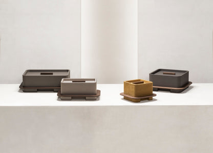 Giobagnara × Glenn Sestig | Lloyd Rectangular Boxes: Leather-covered wood structure with walnut or wenge finish | Décor / Trinket Boxes | 2Jour Concierge, your luxury lifestyle shop | modern interiors, collectible design, architectural detailing, Italian craftsmanship