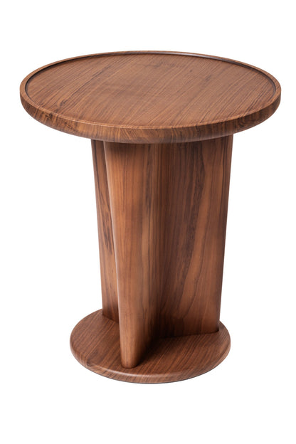 Giobagnara × Glenn Sestig Tanell | Round Walnut Wood Side Tables: Sculptural walnut base with natural or dark finishes, round top design | Furniture / Side Tables + Bar Tables | 2Jour Concierge, your luxury lifestyle shop | luxury interiors, refined living, executive residences, boutique hotels, yacht décor, office décor, contemporary design