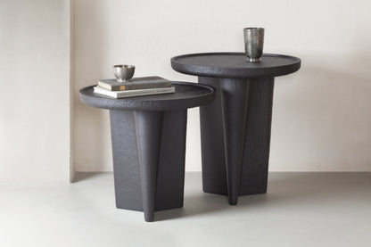 Giobagnara × Glenn Sestig Tanell | Imperfect Bronze Side Tables: Cast bronze with textured finish, sculptural tapered base, smooth round top | Furniture / Side Tables + Bar Tables | 2Jour Concierge, your luxury lifestyle shop | luxury interiors, boutique hotels, hospitality décor, elegant living, refined lifestyle, gallery furniture, office décor, executive spaces, yacht design