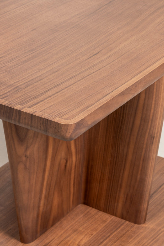 Giobagnara × Glenn Sestig Tanell | Rectangular Walnut Wood Bar Table: Sculptural walnut base with natural or dark finishes, refined rectangular top | Furniture / Side Tables + Bar Tables | 2Jour Concierge, your luxury lifestyle shop | luxury interiors, boutique hotels, refined lifestyle, designer dining, executive spaces, yacht décor, contemporary design