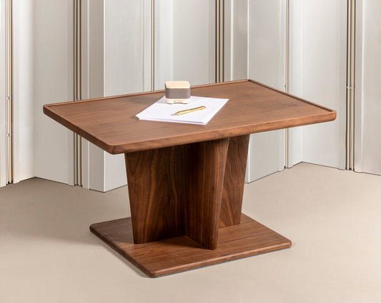 Giobagnara × Glenn Sestig Tanell | Rectangular Walnut Wood Bar Table: Sculptural walnut base with natural or dark finishes, refined rectangular top | Furniture / Side Tables + Bar Tables | 2Jour Concierge, your luxury lifestyle shop | luxury interiors, boutique hotels, refined lifestyle, designer dining, executive spaces, yacht décor, contemporary design