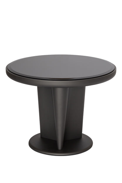 Giobagnara × Glenn Sestig Tanell | Bar Table: Lacquered wood in raw or dark bronze finish, bronze-colored glass top insert | Furniture / Side Tables + Bar Tables | 2Jour Concierge, your luxury lifestyle shop | luxury interiors, refined entertaining, hospitality design, executive spaces, private clubs, gallery furniture, high-end living