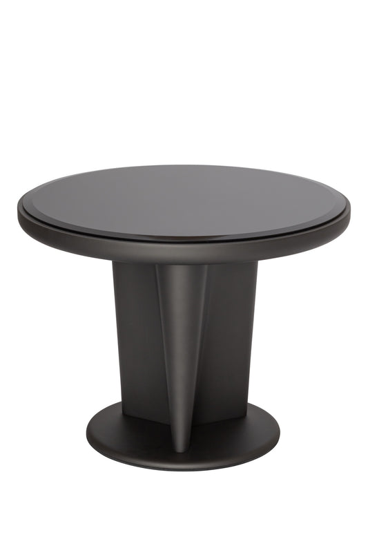 Giobagnara × Glenn Sestig Tanell | Bar Table: Lacquered wood in raw or dark bronze finish, bronze-colored glass top insert | Furniture / Side Tables + Bar Tables | 2Jour Concierge, your luxury lifestyle shop | luxury interiors, refined entertaining, hospitality design, executive spaces, private clubs, gallery furniture, high-end living