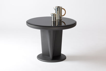 Giobagnara × Glenn Sestig Tanell | Bar Table: Lacquered wood in raw or dark bronze finish, bronze-colored glass top insert | Furniture / Side Tables + Bar Tables | 2Jour Concierge, your luxury lifestyle shop | luxury interiors, refined entertaining, hospitality design, executive spaces, private clubs, gallery furniture, high-end living