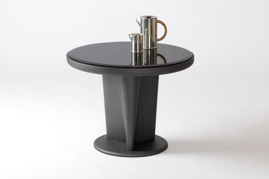 Giobagnara × Glenn Sestig Tanell | Bar Table: Lacquered wood in raw or dark bronze finish, bronze-colored glass top insert | Furniture / Side Tables + Bar Tables | 2Jour Concierge, your luxury lifestyle shop | luxury interiors, refined entertaining, hospitality design, executive spaces, private clubs, gallery furniture, high-end living