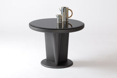 x Glenn Sestig Tanell Lacquered Wood Bar Table, Round with Glass Top
