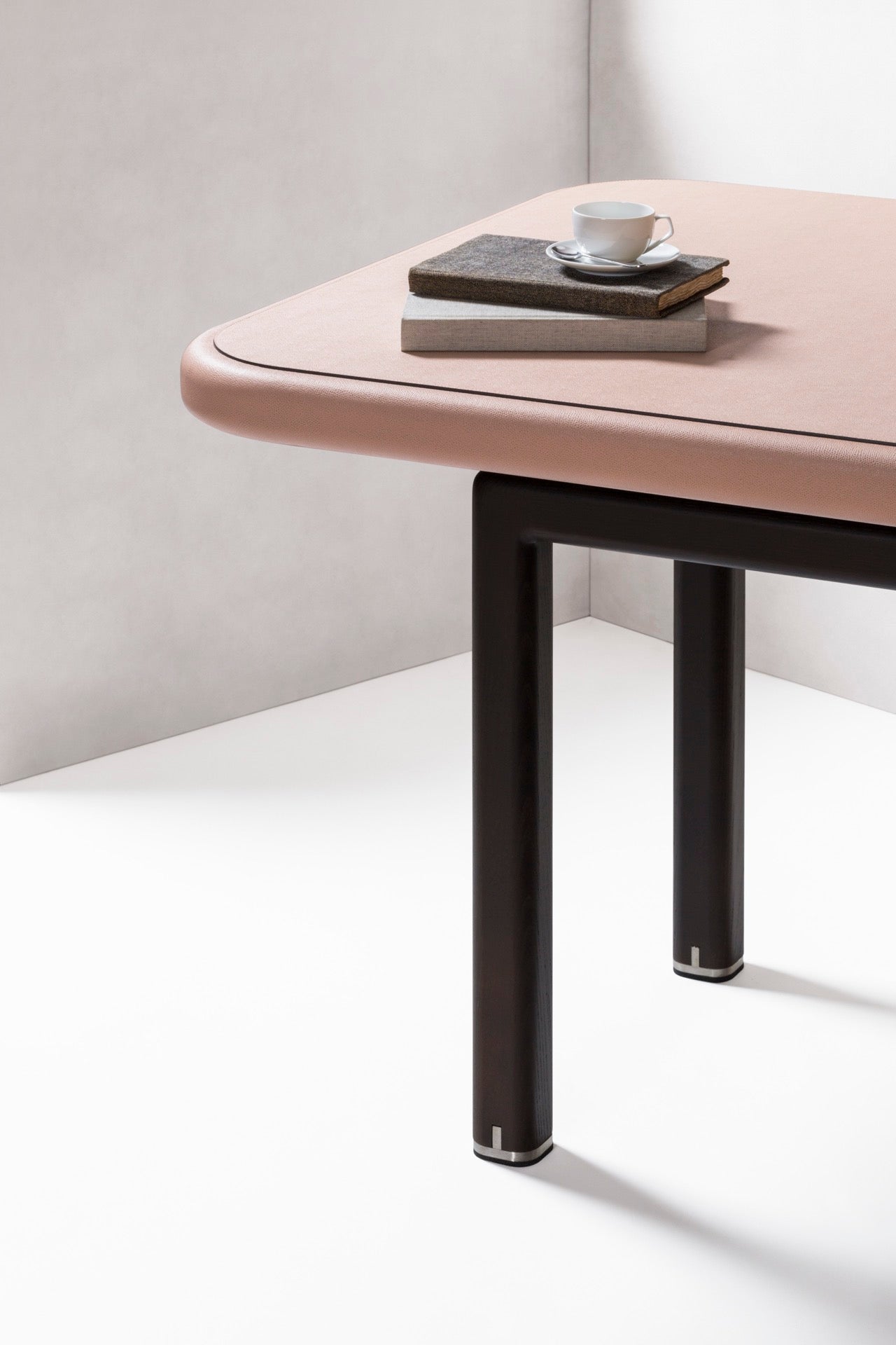x Glenn Sestig Lloyd Leather & Canaletto Walnut Wood Tabi Table, Square