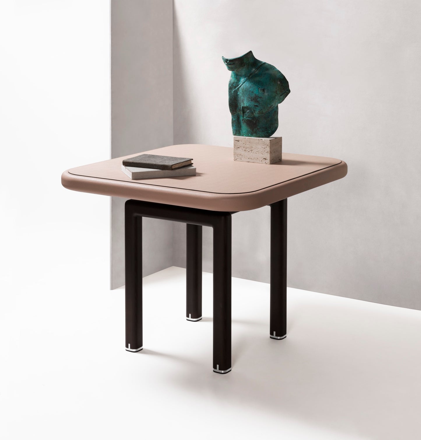 x Glenn Sestig Lloyd Leather & Canaletto Walnut Wood Tabi Table, Square