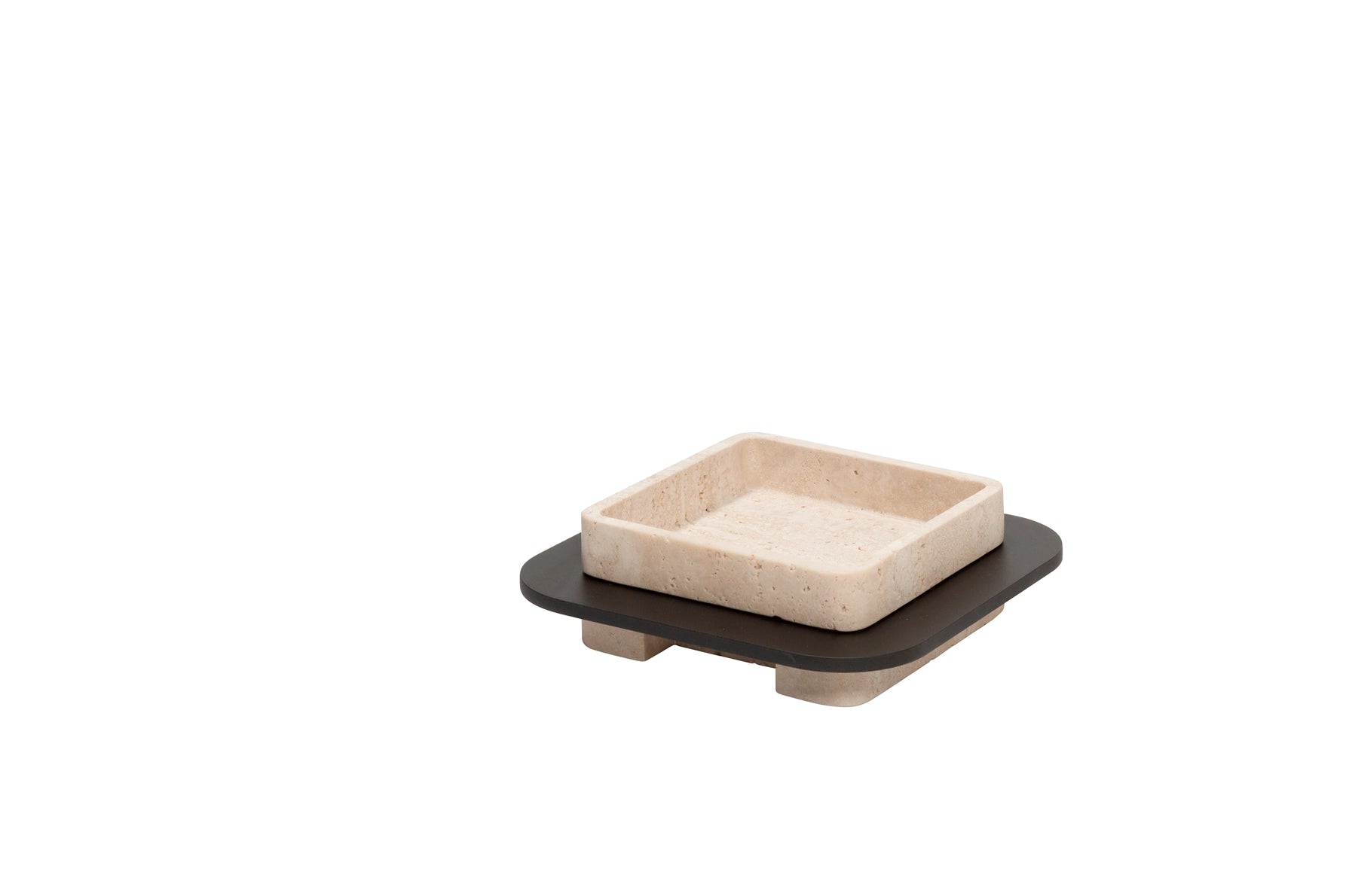Giobagnara x Glenn Sestig Lloyd Marble Tray with Frame | Travertine structure with a brushed burnished bronze frame | Luxurious and sophisticated design | Home Decor and Serveware | 2Jour Concierge, your luxury lifestyle shop