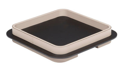 x Glenn Sestig Lloyd Tray with Frame: Leather-Covered Wenge Wood, Square