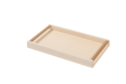 Riviere Dama | Rectangular Tray: Wood in ashwood or walnut with handwoven leather handles, available in three sizes, ideal for elegant serving and display | Serveware + Hospitality / Trays | 2Jour Concierge, your luxury lifestyle shop | luxury interiors, hospitality décor, elegant living, designer serveware, boutique hotels, refined lifestyle, yacht décor