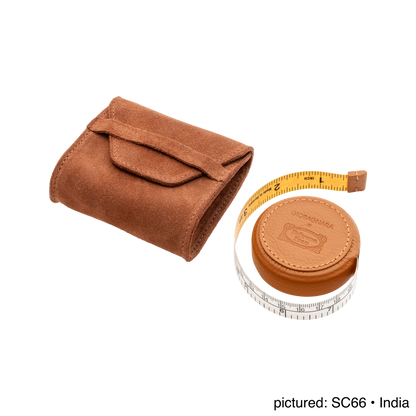 Giobagnara | Roller Tape Measure 3 m Pelle Frau®: Leather-covered measuring tool with suede pouch | Travel Accessories | 2Jour Concierge | luxury utility accessories