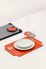 Margo Mensalis Calfskin Nappa Placemat Set with Corian® Holder