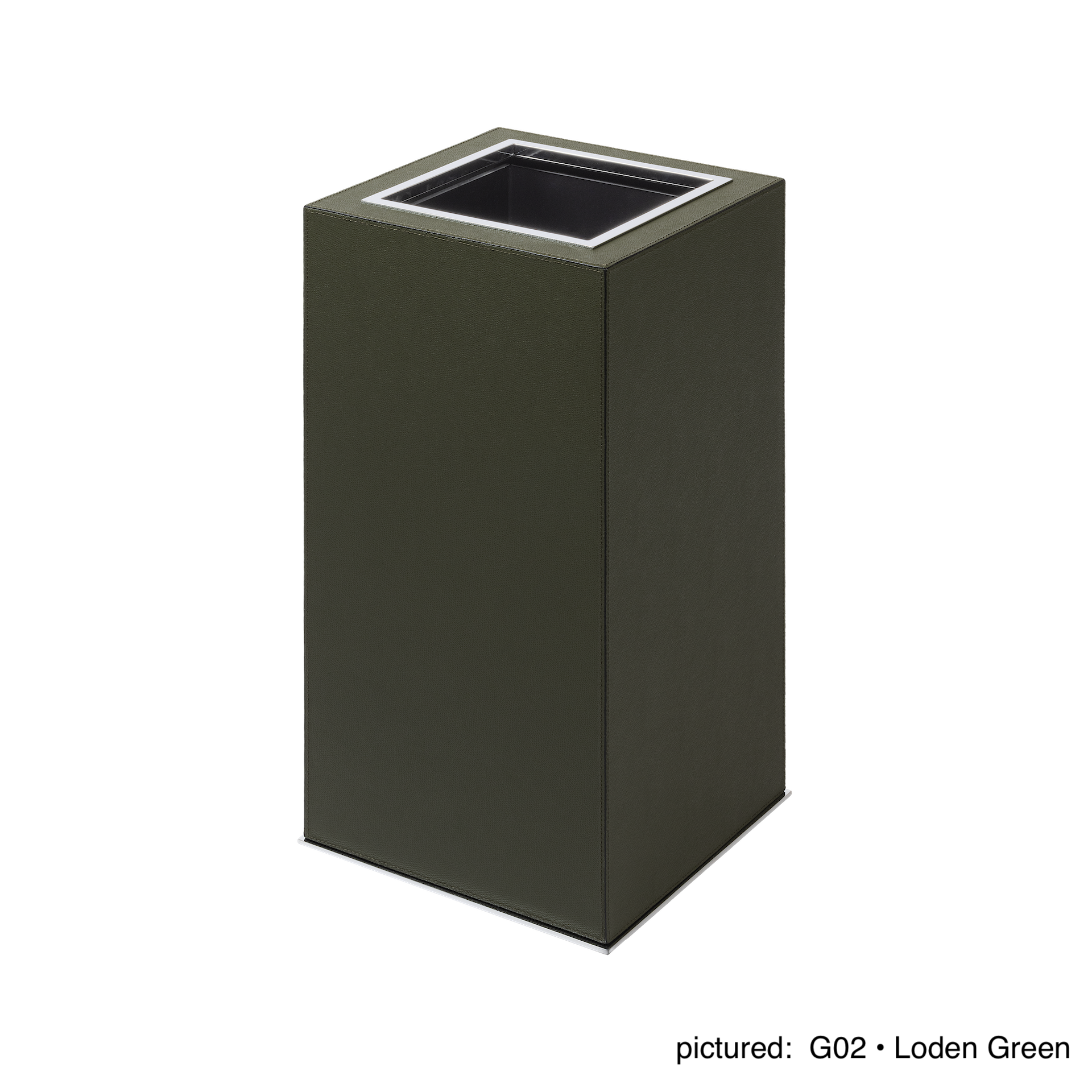 Giobagnara Firenze | Double Wall Bin: Leather with metal base, removable inner container and smooth finish, with non-slip waterproof rubber base | Office + Tech / Bins | 2Jour Concierge, your luxury lifestyle shop | luxury interiors, hospitality décor, elegant living, designer home accessories, boutique hotels, refined lifestyle, yacht décor, office décor, executive interiors